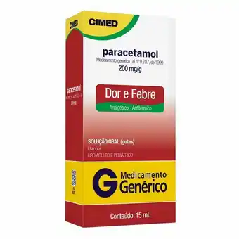 Farmácias Pague Menos Paracetamol 200mg gotas 15ml generico cimed oferta