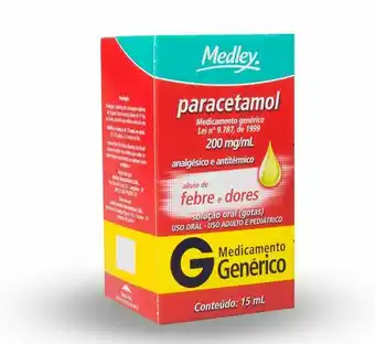 Farmácias Pague Menos Paracetamol 200mg gotas 15ml genérico medley oferta