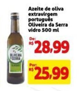 Extra Supermercado Azeite de oliva extravirgem português Oliveira da Serra vidro 500 ml oferta