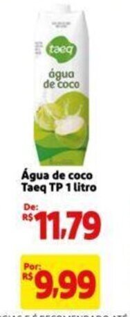 Extra Supermercado Água de coco Taeq TP 1 litro oferta