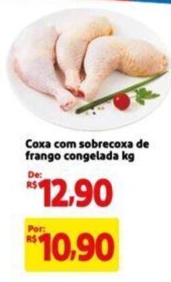 Extra Supermercado Coxa com sobrecoxa de frango congelada kg oferta