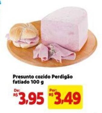 Extra Supermercado Presunto cozido Perdigão fatiado 100 g oferta