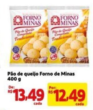 Extra Supermercado Pão de queijo Forno de Minas 400 g oferta