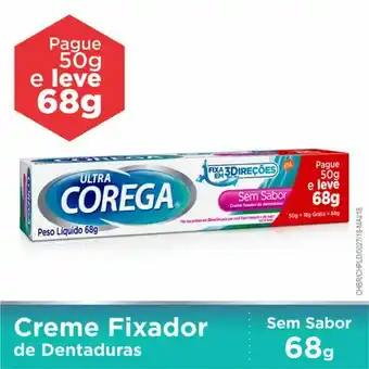 Corega fixador de prótese ultra creme sem sabor 68g
