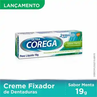 Farmácias Pague Menos Fixador de dentadura corega ultra sabor menta creme 19g oferta