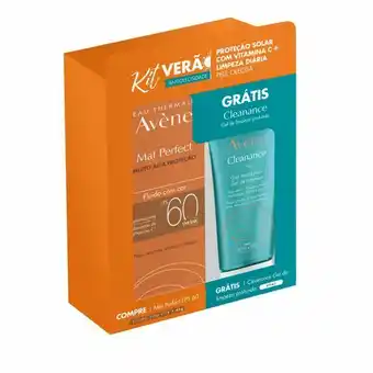 Avene mat perfect fps60 40g fluido com cor grátis cleanance gel limpeza profunda 60ml