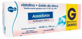 Farmácias Pague Menos Nistatina+óxido zinco pomada 60g genérico ems oferta