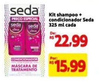 Extra Supermercado Kit shampoo + condicionador Seda 325 ml cada oferta