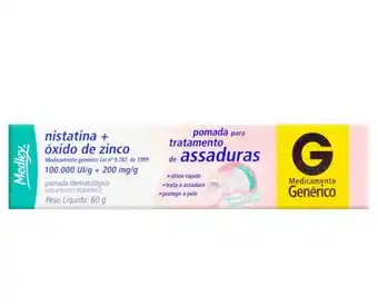 Farmácias Pague Menos Nistatina+óxido zinco pomada 60g genérico medley oferta