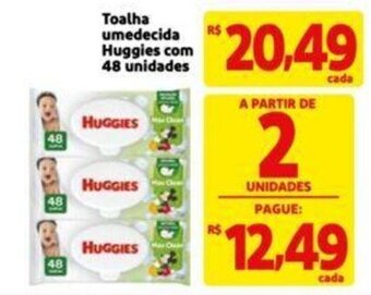 Toalha umedecida Huggies com 48 unidades