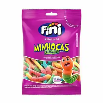 Bala fini gelatinas minhocas citricas 100g