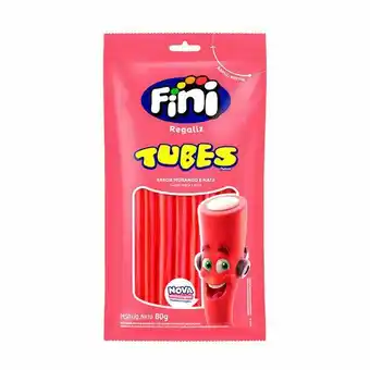 Farmácias Pague Menos Bala fini tubes morango 80g oferta
