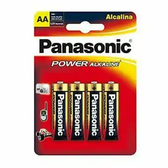 Farmácias Pague Menos Pilha panasonic alcalina pequena aa com 4 pilhas oferta