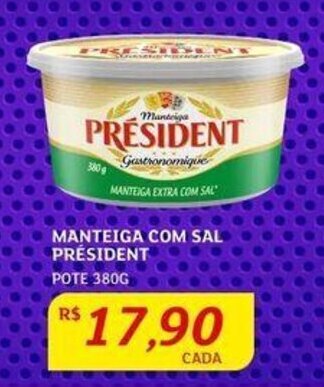 Assaí Atacadista MANTEIGA COM SAL PRÉSIDENT POTE 380G oferta