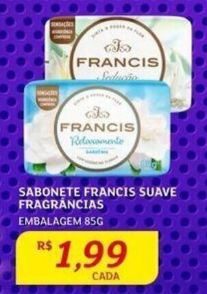 Assaí Atacadista SABONETE FRANCIS SUAVE FRAGRÂNCIAS EMBALAGEM 85G oferta