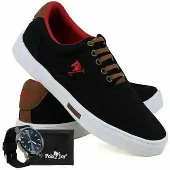 Oakley Kit sapatênis lona com relógio e carteira masculino casual oferta