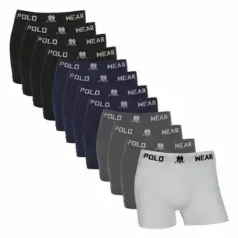 Kit cueca boxer polo wear c/ 12 peças