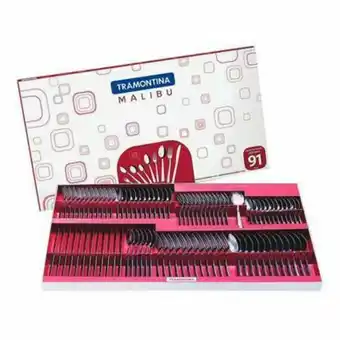 Carajás Faqueiro tramontina malibu inox 91 peças oferta