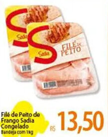 Atacadão Filé de Peito de Frango Sadia Congelado Sandeja com 1kg oferta