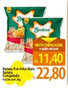 Atacadão Batata Pré-Frita Mais Batata, Congelada Pacote com 2kg oferta