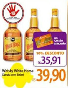 Atacadão Whisky White Horse 500ml oferta