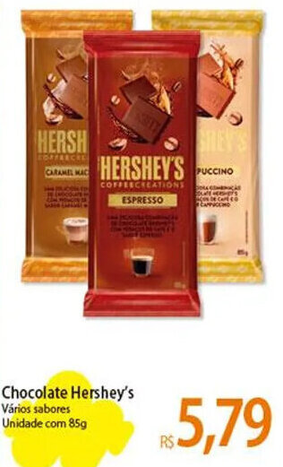 Atacadão Chocolate Hershey's Vários sabores Unidade com 85g oferta