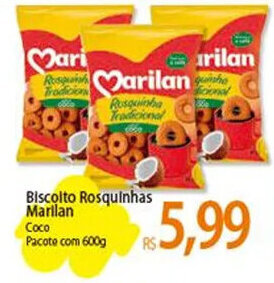 Atacadão Biscoito Rosquinhas Marilan Coco Pacote com 600g oferta