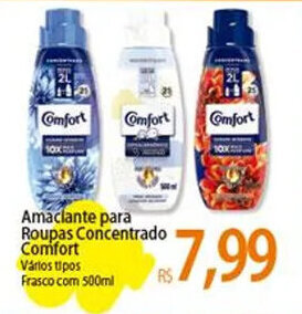 Atacadão Amaciante para Roupas Concentrado Comfort Frasco com 500ml oferta
