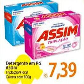 Atacadão Detergente em Pó Assim Triplação/Floral Cabeta com 800g oferta