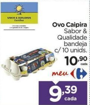 Ovo Caipira Sabor & Qualidade bandeja c/10 unids.