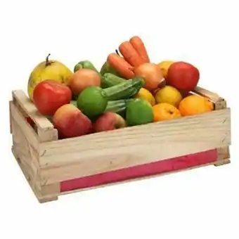 Cesta de legumes e frutas orgânicos
