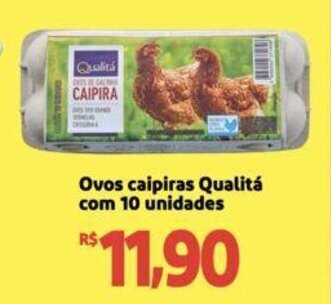 Extra Supermercado Ovos caipiras Qualitá com 10 unidades oferta