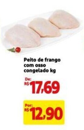 Extra Supermercado Peito de frango com osso congelado kg oferta