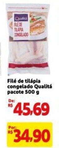 Extra Supermercado Filé de tilápia congelado Qualitá pacote 500 g oferta