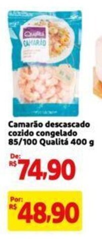 Extra Supermercado Camarão descascado cozido congelado 85/100 Qualitá 400 g oferta