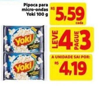 Extra Supermercado Pipoca para micro-ondas Yoki 100 g oferta