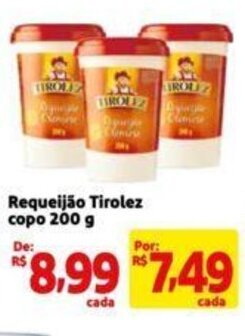 Requeijão Tirolez copo 200 g