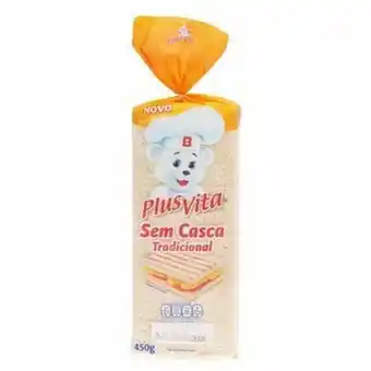 Pão de fôrma sem casca plus vita tradicional 450g