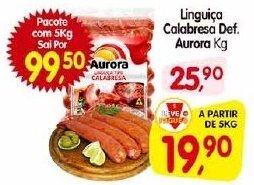 Cercadão Linguiça Calabresa Aurora Kg oferta