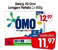 Cercadão Deterg. Pó Omo Lavagem Perfeita Cx 800g oferta