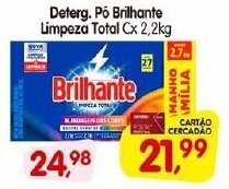 Cercadão Deterg. Po Brilhante Limpeza Total Cx 2,2kg oferta