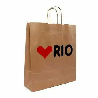 Sacola de papel kraft amo rio unidade