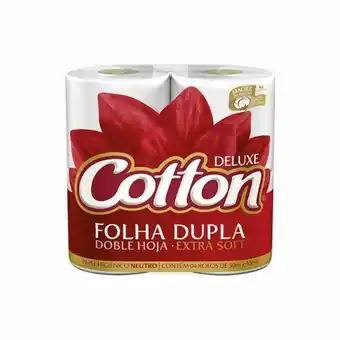 Papel higiênico folha dupla cotton deluxe 30m pacote com 4 unidades