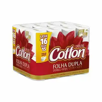 Zona Sul Papel higiênico folha dupla cotton deluxe 30 pacote leve 16 pague 15 oferta