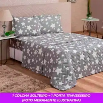 Kit cobre leito colcha solteiro col vidaecor 2 peças star...