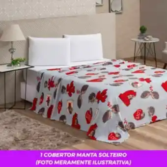 Vest Casa Cobertor manta solteiro microfibra flannel love letter ve... oferta