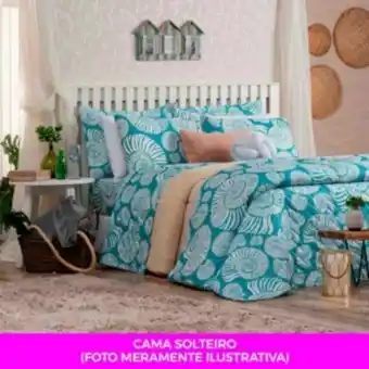 Vest Casa Kit cama posta solteiro completa col. vida e cor sea blue... oferta
