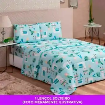 Vest Casa Lençol solteiro avulso sem elástico col vidaecor lhama pr... oferta