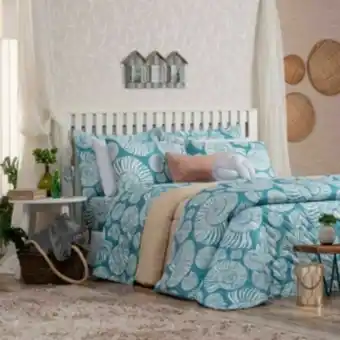 Vest Casa Kit cama posta queen completa col. vida e cor sea blue ve... oferta