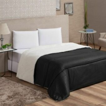 Vest Casa Coberdrom queen microfibra stripes black vestcasa... oferta